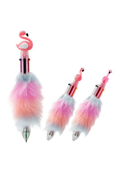 Mikro قلم حبر جاف فلامينجو وردي اللون من القطيفة 6 ألوان