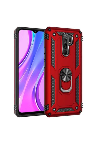 HTstore غطاء حماية لشاومي ريدمي 9 فيجا - أحمر