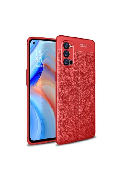 HTstore جراب اوبو رينو 4 برو 4 جي غطاء سيليكون نيس - أحمر