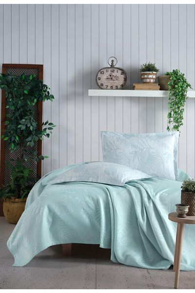 Clasy Jacquard Pique Set Mentha Powder