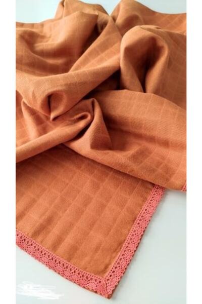 MER HOME Lace Edges Organic Muslin Solid Color Cover (Tile)