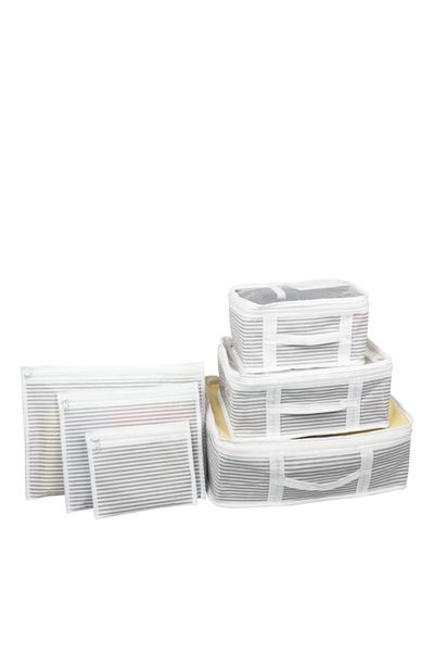 ALAS 6-Piece Striped Suitcase Organizer - 6 Piece Suitcase Organizer
