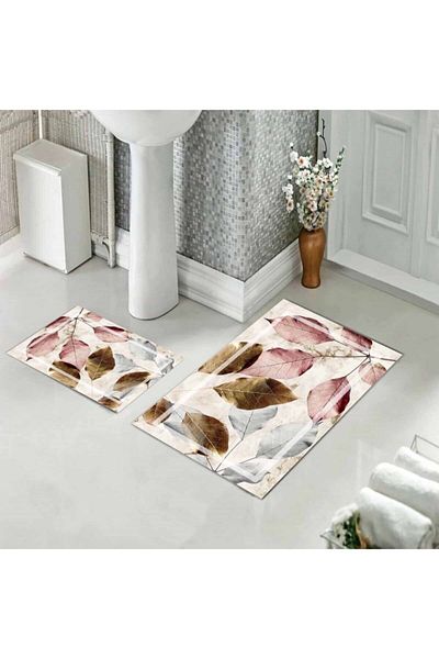 on the clouds Bathroom Carpet Double Toilet Set Non-Slip Base Bath Mat Set (60x100 + 40x60)