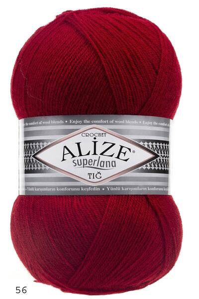 Alize Croșetă roșie Superlana 56 (Pachet de 5)