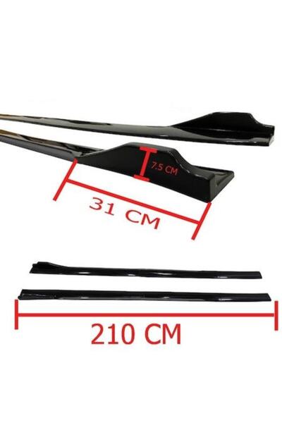 ŞüsCarOto Üniversal Piano Black Kulaklı Flaplı Marşpiyel Lipi Bıçağı Siyah