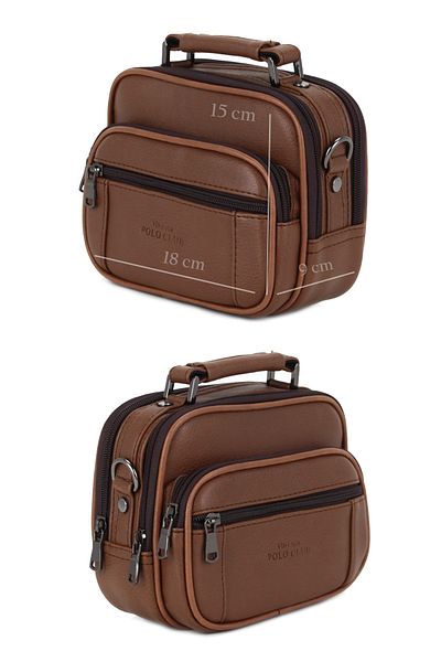 VİNTAGE POLO CLUB Men's Handbag with Shoulder Strap Waterproof External Surface