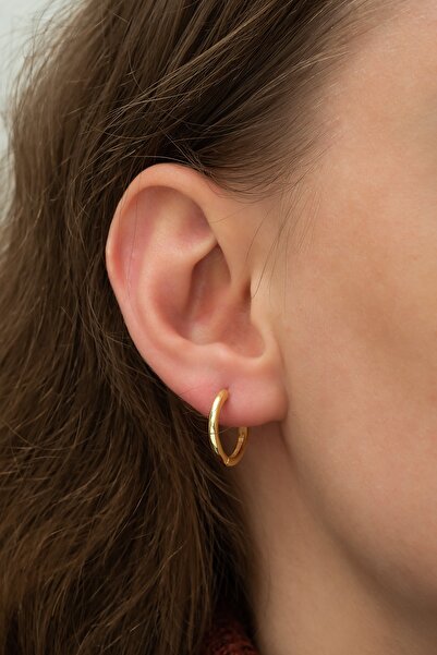 Nereze Kadın Gold Halka Küpe