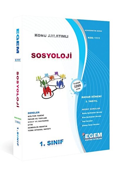 Egem Eğitim Yayınları Güncel Sosyoloji 1.sınıf 2.yar. Konu Anlatımlı Çözümlü ...