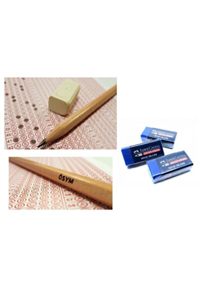 Faber Castell قلم رصاص فابر كاستل الطبيعي Ösym 50 بوصة 2.5 B ممحاة الامتحان 3...