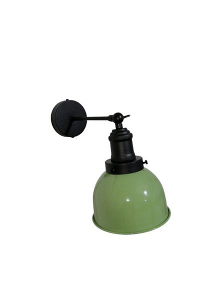 RİOLİGHT Retro Rustic Articulated Movable Khaki Green Headboard Metal 1xe27 Lampholder Wall Sconce