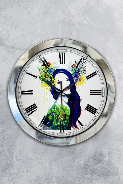 Kasva Concept Gift 36 cm Chrome Metal Modern Art Wall Clock