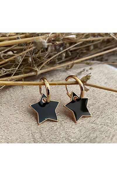 Markiz Takı Black Star Earrings