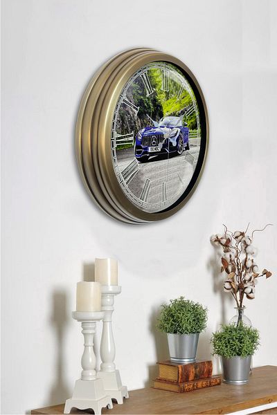 Kasva Concept 40 cm Tumbled Metal Mercedes Wall Clock