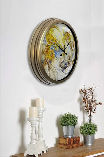Kasva Concept Gift 40 cm Antique Metal Galaxy Wall Clock