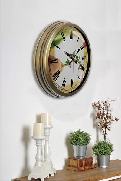 Kasva Concept 40 cm Antique Metal Bird Gift Wall Clock