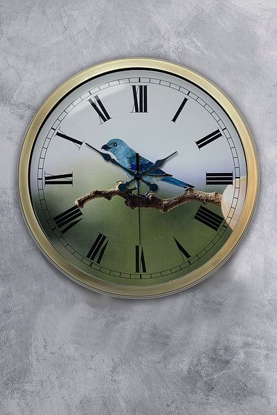 Kasva Concept 40 cm Antique Metal Bird Gift Wall Clock
