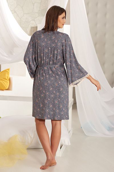 Sevim Women's Smoked Dressing Gown Set 10757