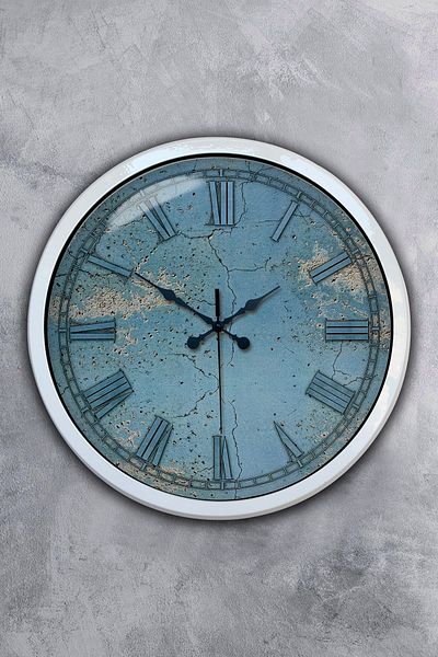 Kasva Concept Gift 40 cm White Metal Blue Wall Clock