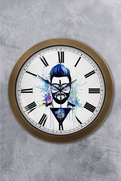 Kasva Concept Gift 36 cm Antique Metal Character Wall Clock