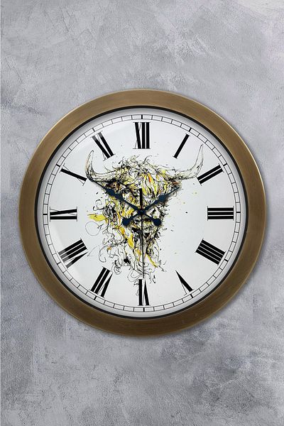Kasva Concept Ρολόι τοίχου 36 εκ. Αντίκα Μεταλλικό Κόσμο Ζώων