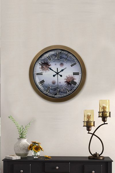 Kasva Concept 36 cm Tumbled Metal New World Wall Clock