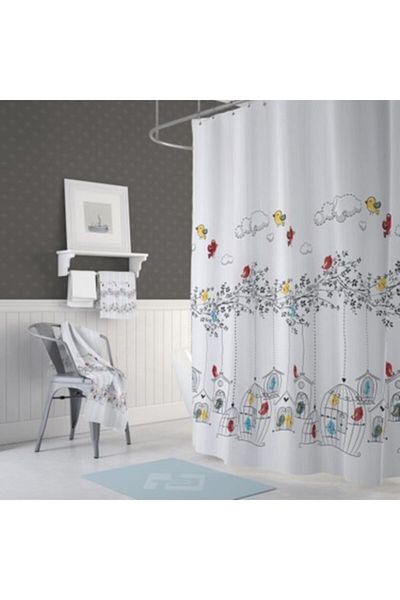 Jackline 6144 Μοντέλο Διπλό Φτερό 2x 110x200cm Κουρτίνα μπάνιου