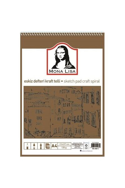 Südor Kraft A4 Sketchbook - 115 Gr 50 Yp Mn22-4 Wire