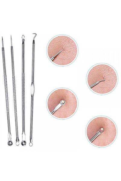 Techno Center 4 Parça Hijyenik Kutulu Paslanmaz Çelik Sivilce Akne Siyah Nokt...