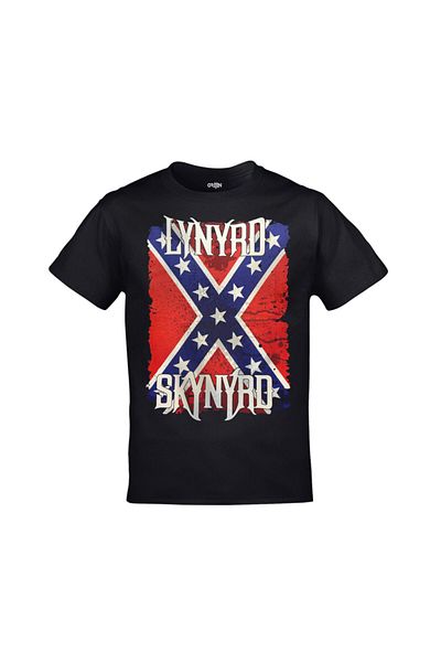Orijin Tekstil Μαύρο μπλουζάκι Lynyrd Skynyrd με στάμπα