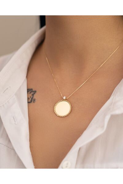 YAVUZ KUYUMCULUK Altın Plaka Kolye Büyük Boy