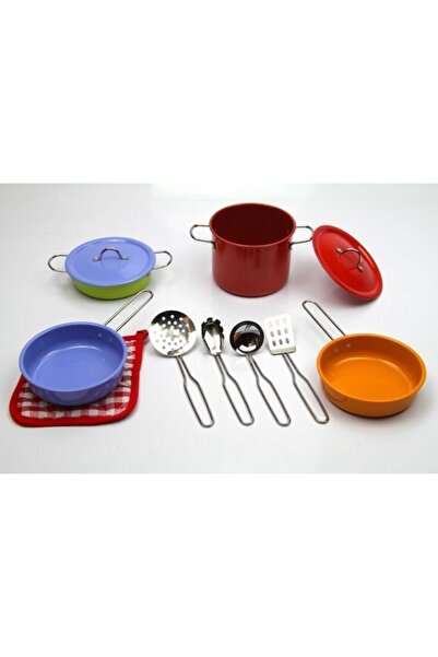 Vardem Colorful Toy Pot and Pan Set (11 Pieces - Metal)