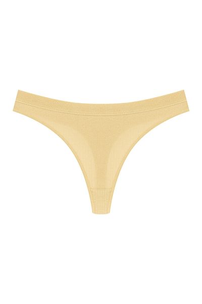 HNX 3-Piece Cotton Corded Textured Waist Elastic Women's Thong Panties