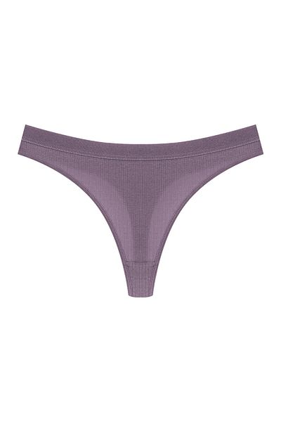 HNX 5-Piece Cotton Ribbed Textured Waist Elastic Women's Thong Panties