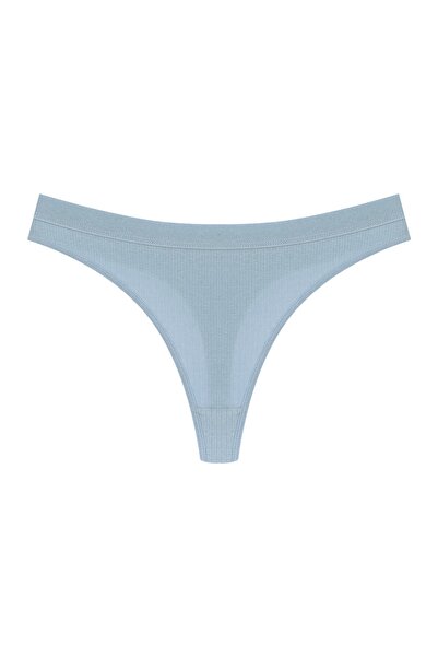 HNX 3-Piece Cotton Corded Textured Waist Elastic Women's Thong Panties