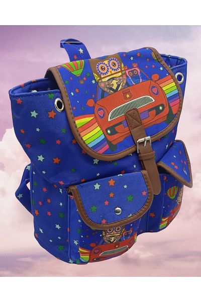 Uniquerrs Rucsac de damă Lacoste Fabric Owl Pattern