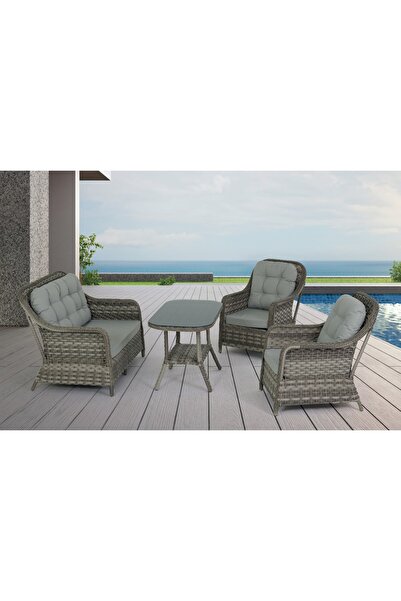 Gardenya Bahçe Bahçemo Home Garden Pares 2'li Rattan Bahçe Balkon Ve Teras Mobilya Takımı Oturma Grubu