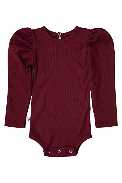 punicha جسم مضلع من القطن المضلع - كم بالون وأزرار سفلية (أحمر كلاريت)