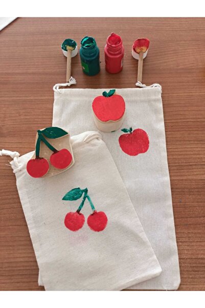 Moccotoys Montessori Meyveler Ahşap Baskı Seti