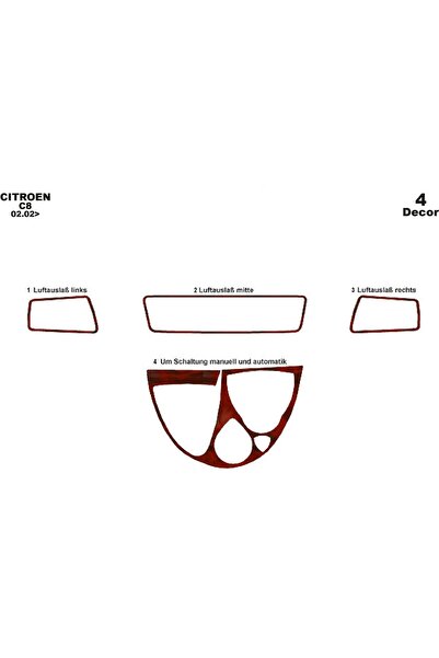 meriç cockpit design ميريتش ®   سيتروين C8 توربيدو أمامي مطلي بالماهوجني 4 قط...