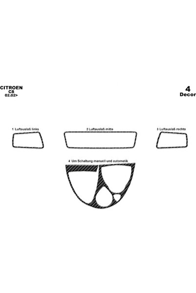 meriç cockpit design ميريتش ®   سيتروين C8 توربيدو أمامي مطلي باللون الأسود ا...