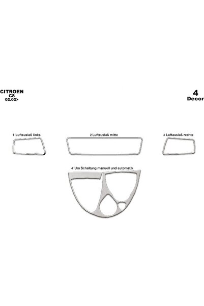 meriç cockpit design ميريتش ®   سيتروين C8 توربيدو أمامي مطلي بالألمنيوم 4 قط...
