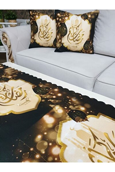 Dekoratif Ramazan Desen Baskılı 2ad. Yastık Kırlent Kılıfı Runner Set Pillow