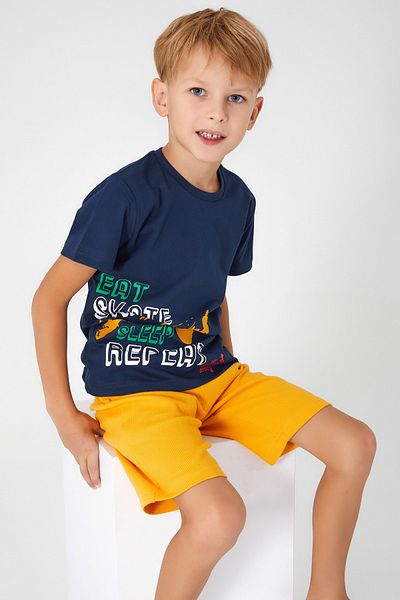 Rolypoly Boy, Navy Blue, 100% Cotton, Bermuda Shorts Set