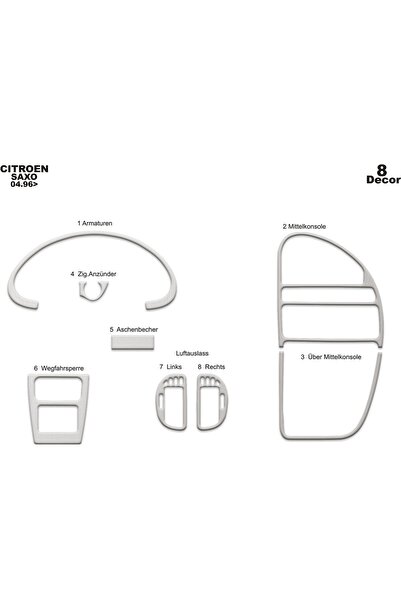 meriç cockpit design ميريتش ®   سيتروين ساكسو توربيدو امامي مطلي الومنيوم 8 ق...