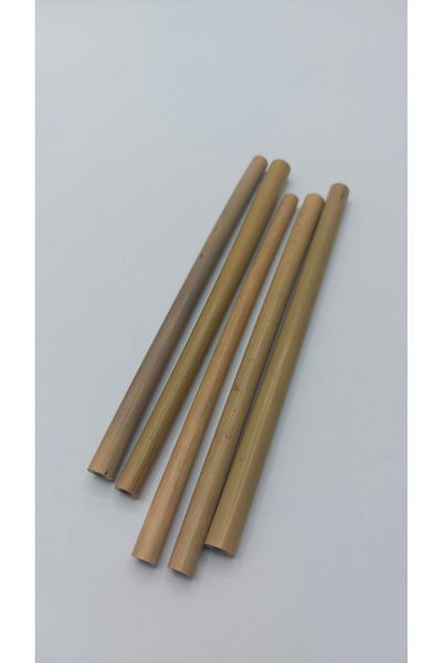 Pars 100% Natural Natural Bamboo Straws 19 Cm 5 Pcs-Cleaning Wire-Environmentally Friendly Natural Straws