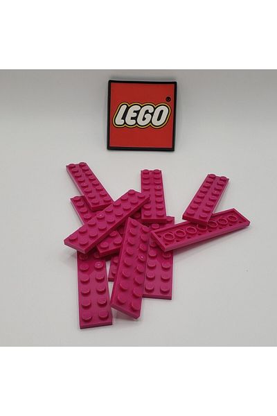 LEGO Original Moc Custom Accessory Creator Plate 2 X 8 Flat Bricks Dark Pink 2 Pcs to Send