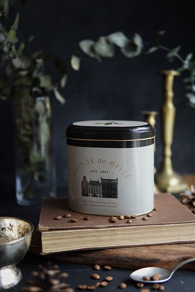 EVLE Er004-7f Azura Coffee Patterned Oval Metal Storage Container 11x15 Cm