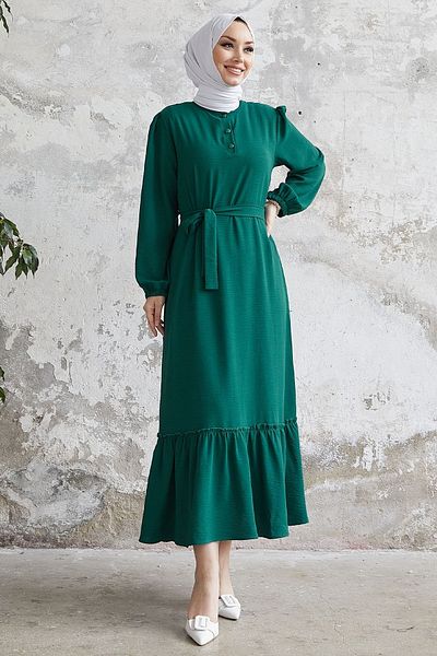 InStyle Φόρεμα Meyra Button Ayrobin - Emerald Green