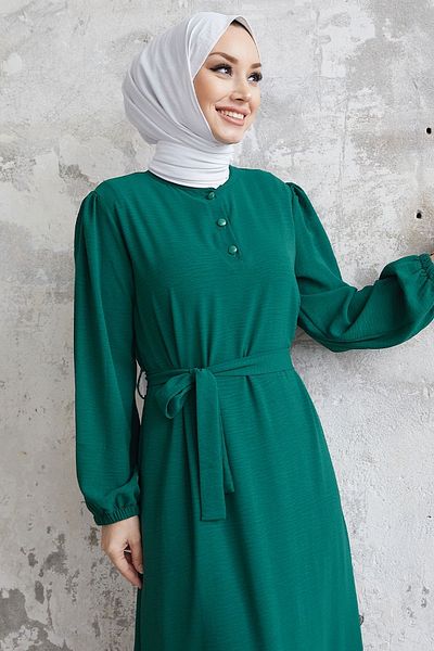 InStyle Φόρεμα Meyra Button Ayrobin - Emerald Green