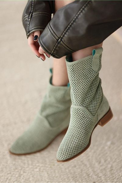 selinshoes Suede Summer Γυναικείο Cowboy - Mint Green